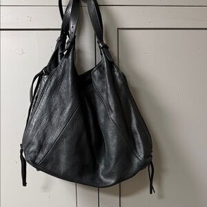 Handmade in Spain Black Leather Tote Bag